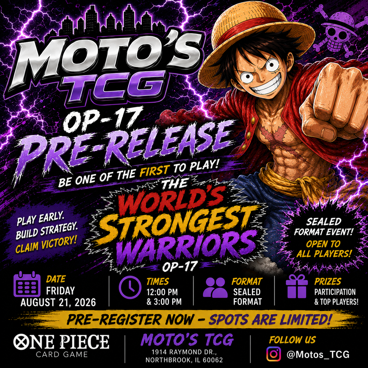 One Piece - The World's Strongest Warriors [OP-17] - 4th Anniversary - Pre-Release Event [8/21/26 @ 3:00 PM]